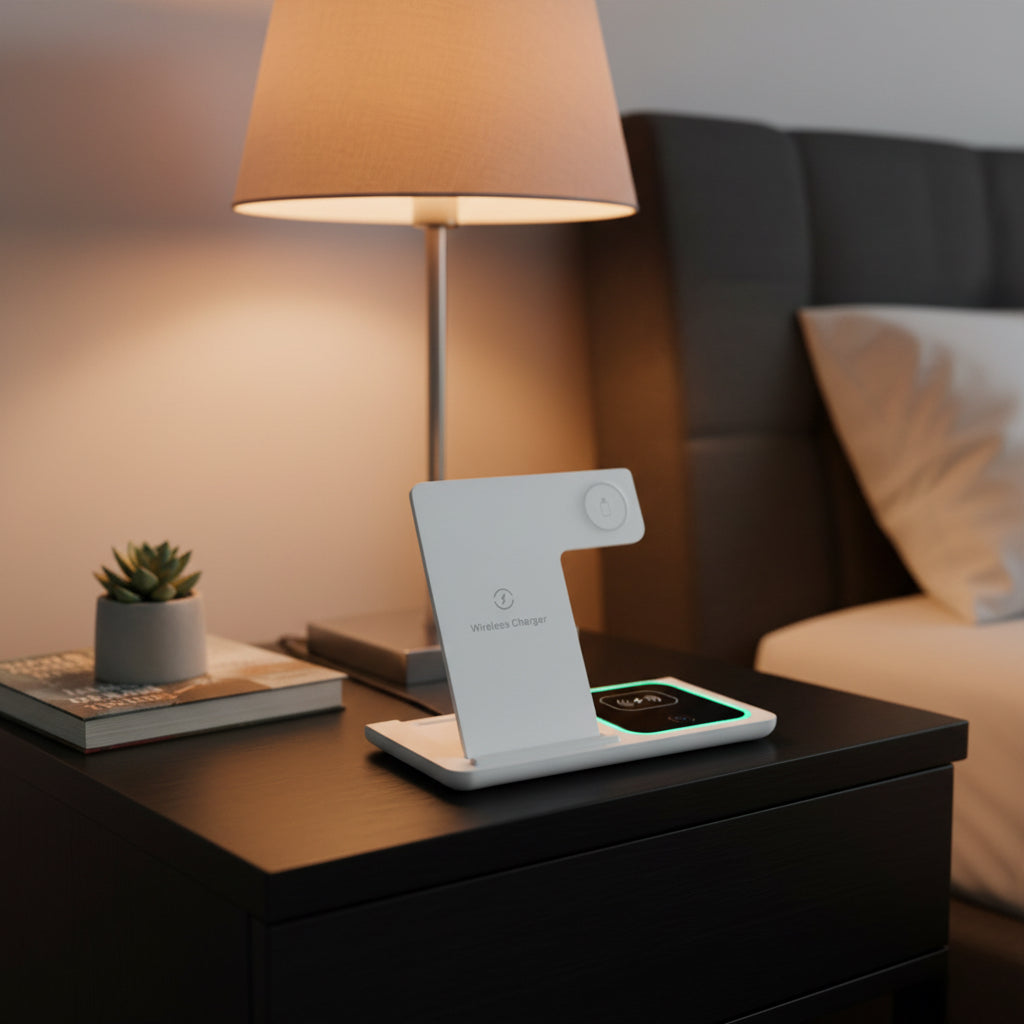 200W 3 in 1 Wireless Charger Stand Pad Foldable Fast Charging Station Dock for Iphone 16 15 14 13 12 11 X 8 Apple Watch Airpods