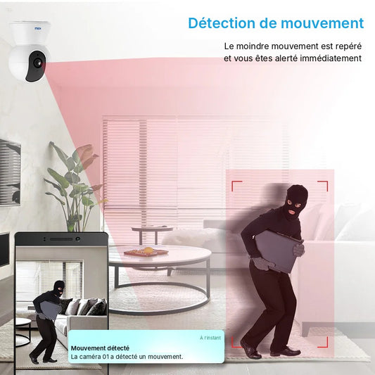 Caméra de Surveillance WiFi Motorisée 360° – Suivi Automatique & Vision Nocturne