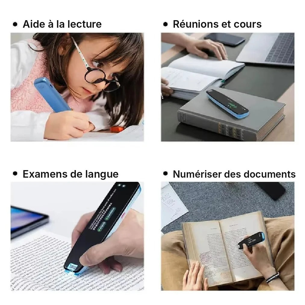 Stylo Scanner Traducteur – Lecture à Voix Haute & Traduction en 112 Langues