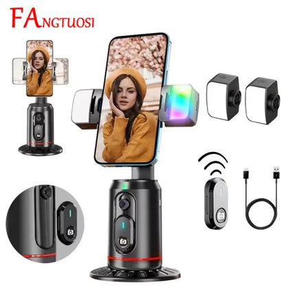 Support Téléphone Rotatif 360° avec Télécommande & Lumière LED