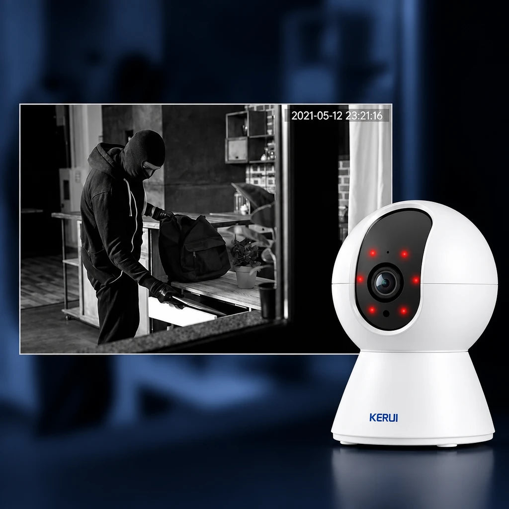 Caméra de Surveillance WiFi Motorisée 360° – Suivi Automatique & Vision Nocturne