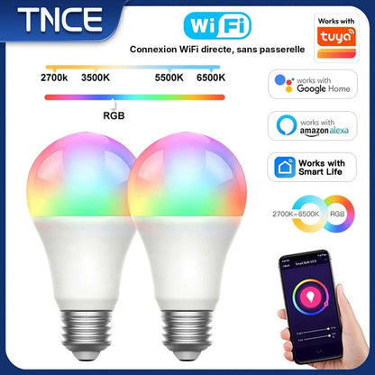 Ampoule Connectée WiFi E27 – 16 Millions de Couleurs, Compatible Alexa & Google