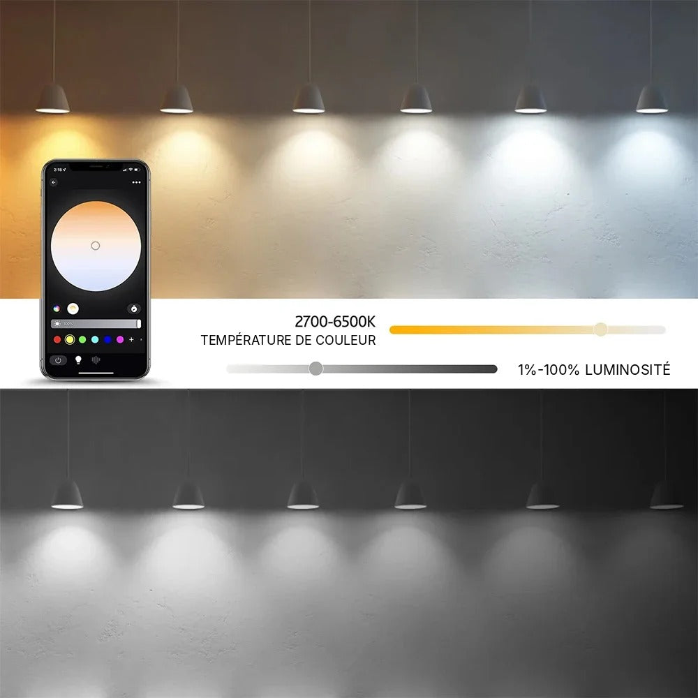 Ampoule Connectée WiFi E27 – 16 Millions de Couleurs, Compatible Alexa & Google