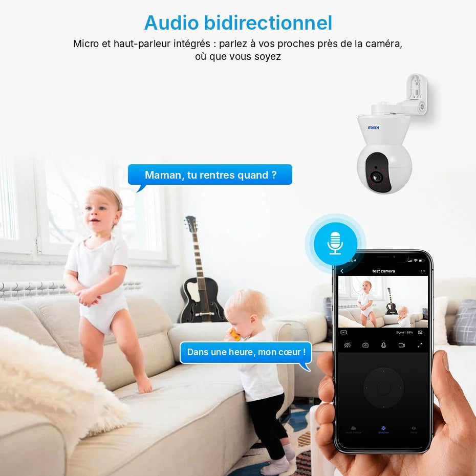 Caméra de Surveillance WiFi Motorisée 360° – Suivi Automatique & Vision Nocturne