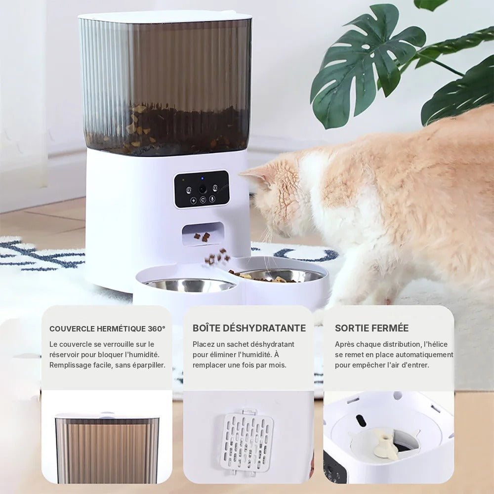 Distributeur Automatique de Croquettes 5 L – WiFi & Caméra