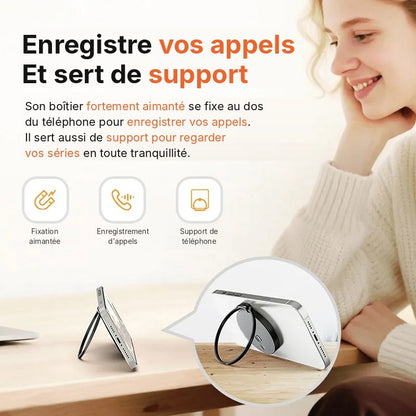 Enregistreur Vocal IA Magnétique – Transcription, Résumé & Traduction