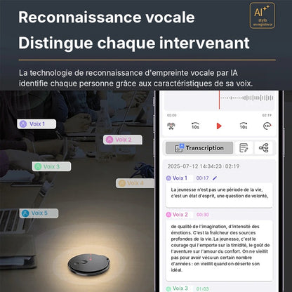 Enregistreur Vocal IA Magnétique – Transcription, Résumé & Traduction
